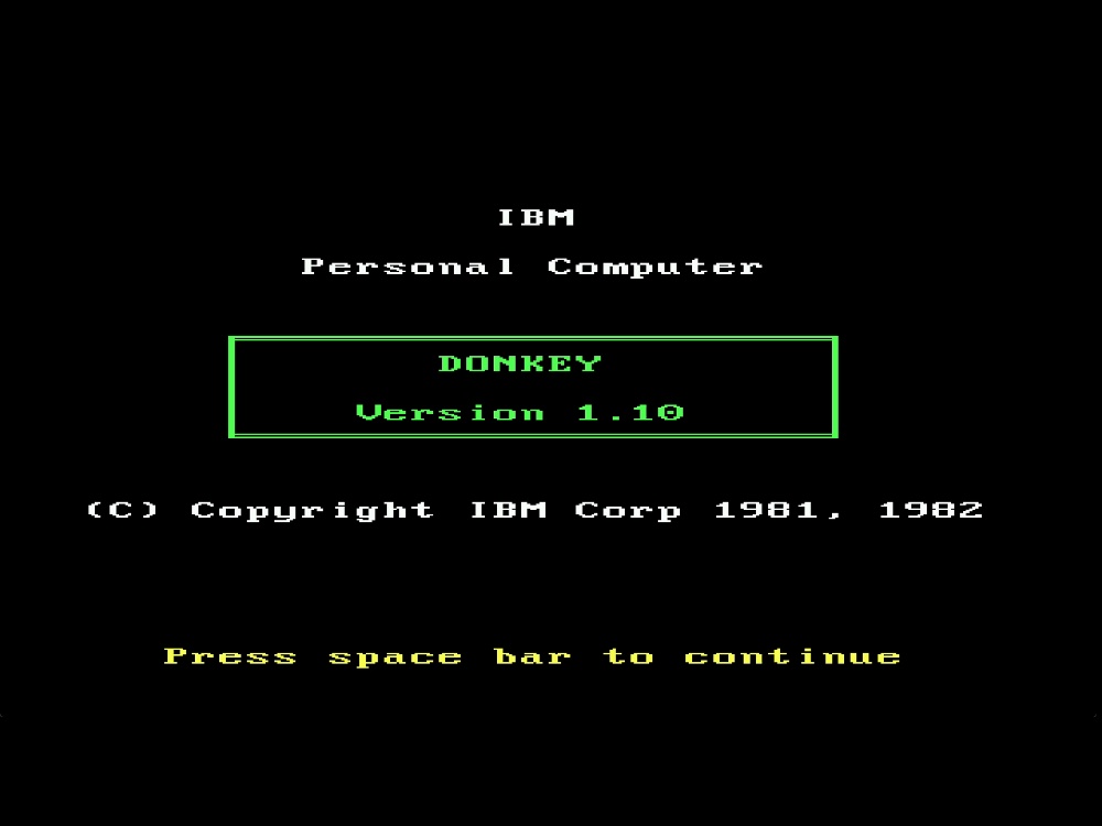 Title Screen of Donkey for DOS